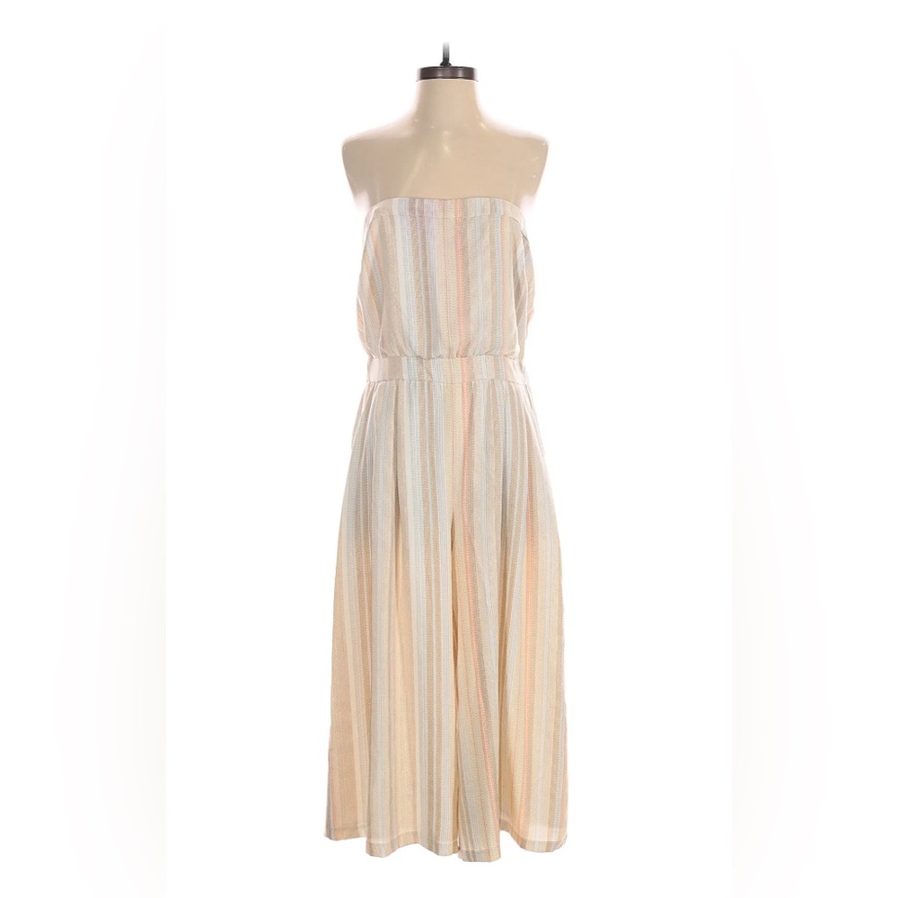 NWT White House Black Market strapless stripe culotte jumpsuit size 2